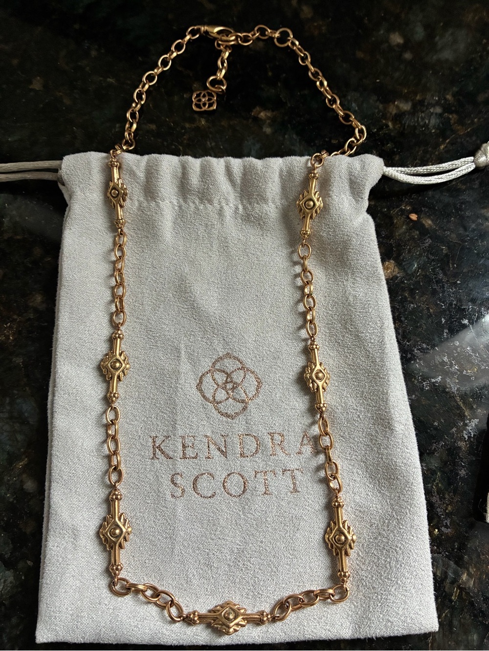 Kendra Scott vintage gold Shiva necklace